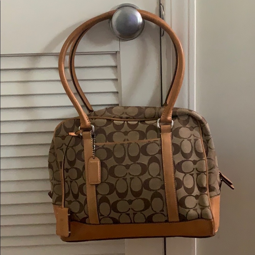 Authentic Coach Canvas/Leather Coach Bag